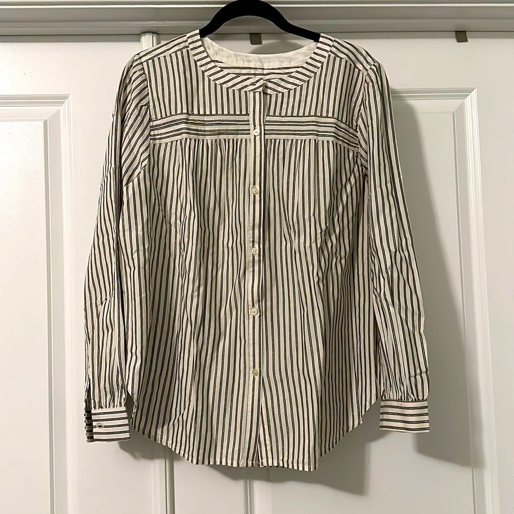 NWT LOFT shimmer stripe cotton blouse
